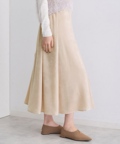 INDIVI / インディヴィ ロング・マキシ丈スカート | 【UVケア/セットアップ可能】スエード調サテンスカート | 詳細2