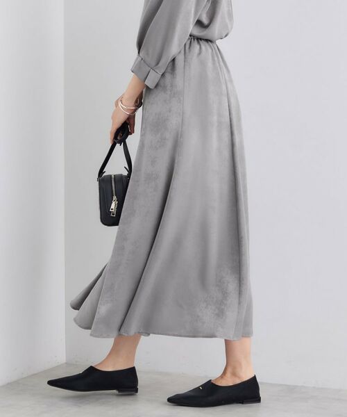 INDIVI / インディヴィ ロング・マキシ丈スカート | 【UVケア/セットアップ可能】スエード調サテンスカート | 詳細6