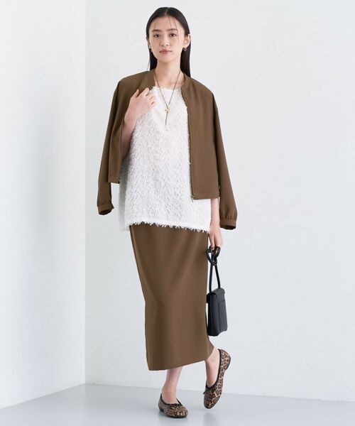 INDIVI / インディヴィ ロング・マキシ丈スカート | 【洗える/UVケア/吸汗速乾】ジョーゼットナロースカート | 詳細4