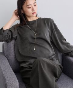 INDIVI / インディヴィ シャツ・ブラウス | 【セットアップ可能】スエード調サテンブラウス