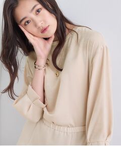 INDIVI / インディヴィ シャツ・ブラウス | 【セットアップ可能】スエード調サテンブラウス