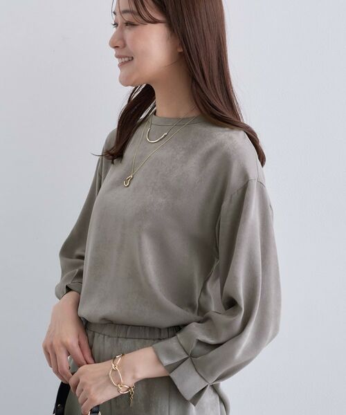 INDIVI / インディヴィ シャツ・ブラウス | 【セットアップ可能】スエード調サテンブラウス | 詳細10