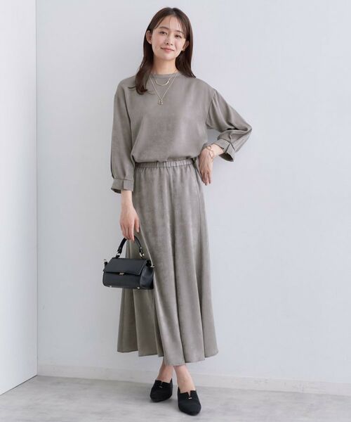 INDIVI / インディヴィ シャツ・ブラウス | 【セットアップ可能】スエード調サテンブラウス | 詳細11