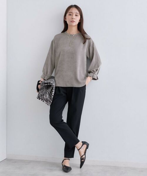 INDIVI / インディヴィ シャツ・ブラウス | 【セットアップ可能】スエード調サテンブラウス | 詳細12