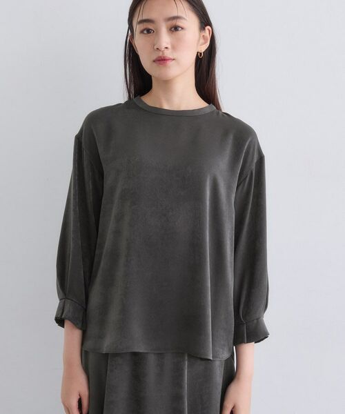 INDIVI / インディヴィ シャツ・ブラウス | 【セットアップ可能】スエード調サテンブラウス | 詳細18