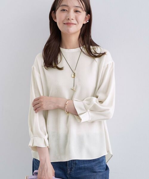 INDIVI / インディヴィ シャツ・ブラウス | 【セットアップ可能】スエード調サテンブラウス | 詳細2