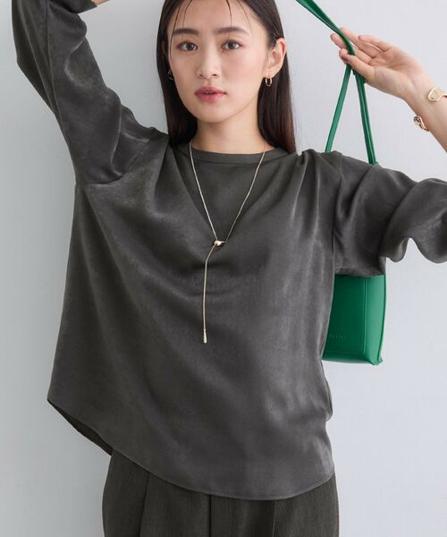 INDIVI / インディヴィ シャツ・ブラウス | 【セットアップ可能】スエード調サテンブラウス | 詳細6