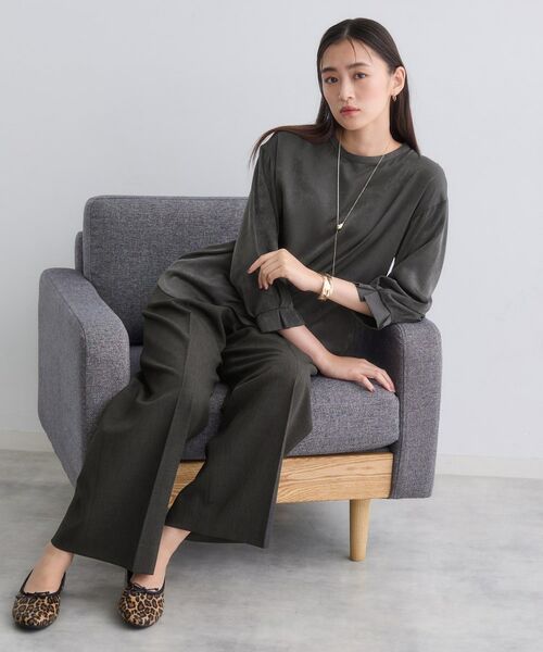 INDIVI / インディヴィ シャツ・ブラウス | 【セットアップ可能】スエード調サテンブラウス | 詳細7