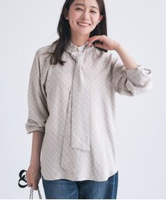INDIVI / インディヴィ シャツ・ブラウス | ジオメプリントボウタイブラウス