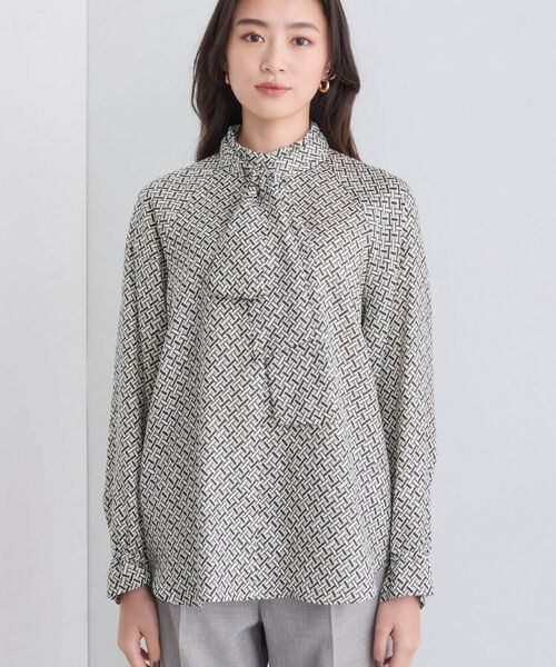 INDIVI / インディヴィ シャツ・ブラウス | ジオメプリントボウタイブラウス | 詳細13