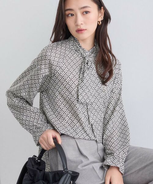 INDIVI / インディヴィ シャツ・ブラウス | ジオメプリントボウタイブラウス | 詳細5