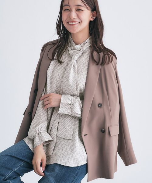 INDIVI / インディヴィ シャツ・ブラウス | ジオメプリントボウタイブラウス | 詳細9