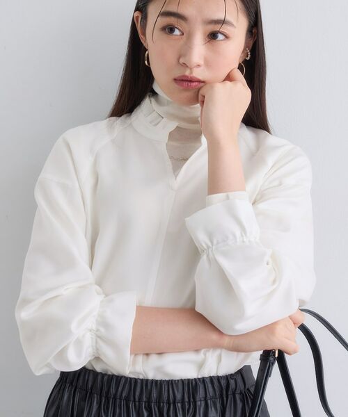 INDIVI / インディヴィ シャツ・ブラウス | ジオメプリントボウタイブラウス(ホワイト(001))