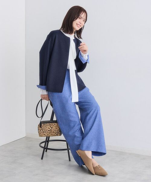 INDIVI / インディヴィ その他アウター | 【配色デザイン／ショート丈】ウールリバー ノーカラーコート | 詳細12