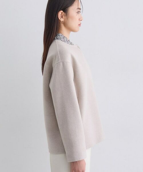 INDIVI / インディヴィ その他アウター | 【配色デザイン／ショート丈】ウールリバー ノーカラーコート | 詳細15