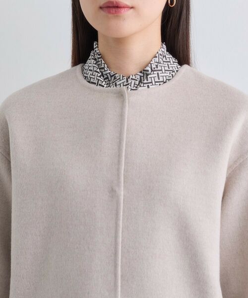 INDIVI / インディヴィ その他アウター | 【配色デザイン／ショート丈】ウールリバー ノーカラーコート | 詳細17