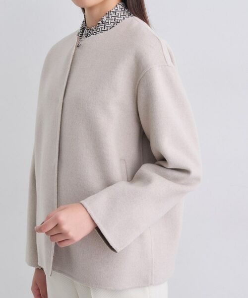 INDIVI / インディヴィ その他アウター | 【配色デザイン／ショート丈】ウールリバー ノーカラーコート | 詳細18