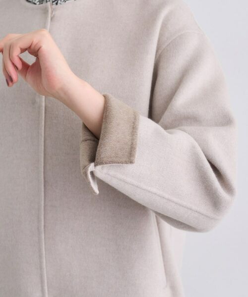 INDIVI / インディヴィ その他アウター | 【配色デザイン／ショート丈】ウールリバー ノーカラーコート | 詳細19