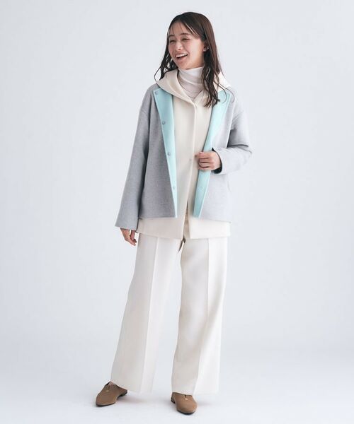 INDIVI / インディヴィ その他アウター | 【配色デザイン／ショート丈】ウールリバー ノーカラーコート | 詳細3