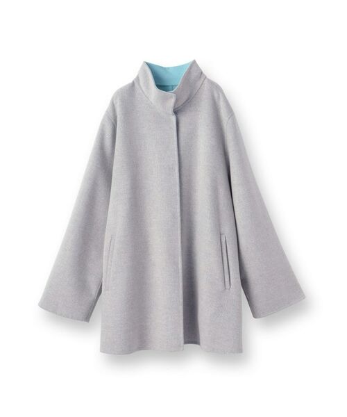 INDIVI / インディヴィ その他アウター | 【配色デザイン/ミドル丈】ウールリバー テントラインコート | 詳細1