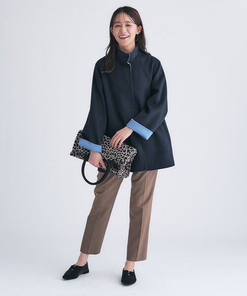 INDIVI / インディヴィ その他アウター | 【配色デザイン/ミドル丈】ウールリバー テントラインコート | 詳細11