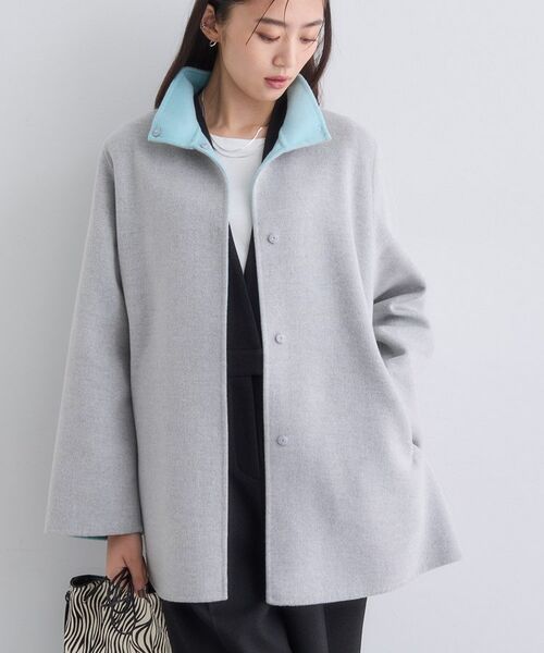 INDIVI / インディヴィ その他アウター | 【配色デザイン/ミドル丈】ウールリバー テントラインコート | 詳細2