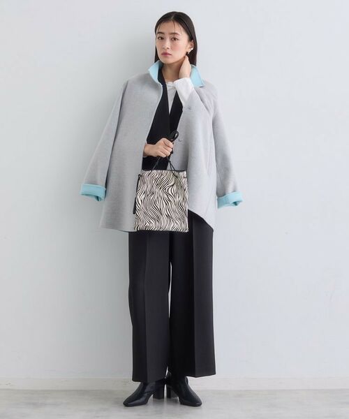 INDIVI / インディヴィ その他アウター | 【配色デザイン/ミドル丈】ウールリバー テントラインコート | 詳細3