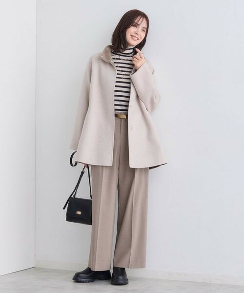 INDIVI / インディヴィ その他アウター | 【配色デザイン/ミドル丈】ウールリバー テントラインコート | 詳細8