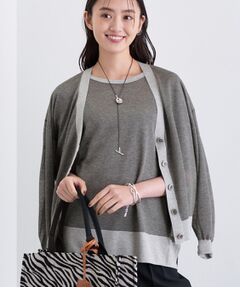 INDIVI / インディヴィ カーディガン・ボレロ | 【程よいシアー素材/洗える】バイカラーラメカーディガン