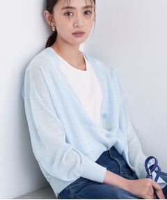 INDIVI / インディヴィ カーディガン・ボレロ | 【程よいシアー素材/洗える】バイカラーラメカーディガン