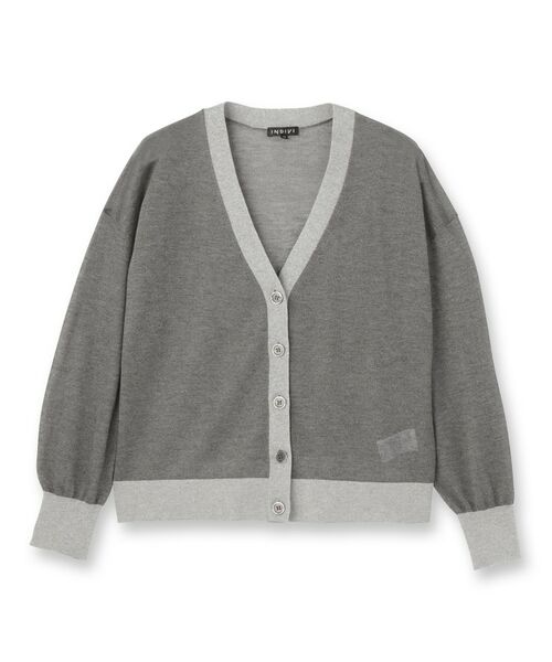 INDIVI / インディヴィ カーディガン・ボレロ | 【程よいシアー素材/洗える】バイカラーラメカーディガン | 詳細1
