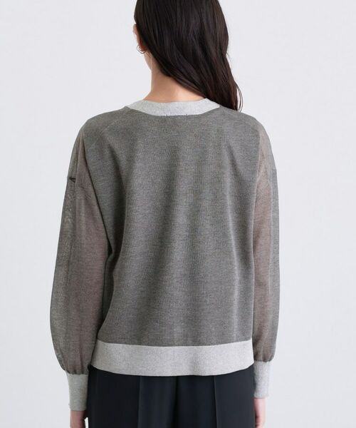 INDIVI / インディヴィ カーディガン・ボレロ | 【程よいシアー素材/洗える】バイカラーラメカーディガン | 詳細16