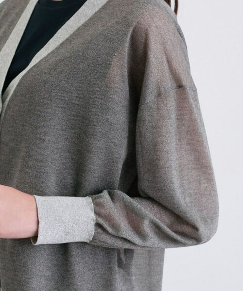 INDIVI / インディヴィ カーディガン・ボレロ | 【程よいシアー素材/洗える】バイカラーラメカーディガン | 詳細18