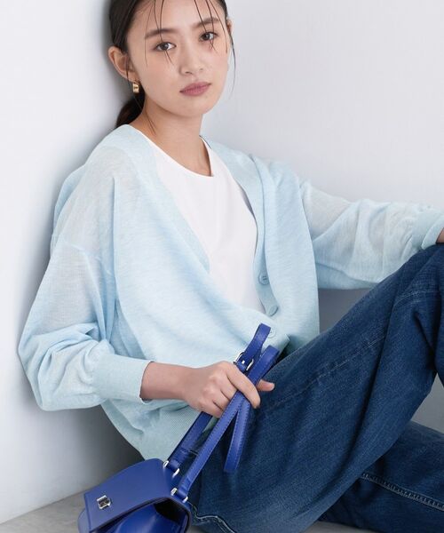 INDIVI / インディヴィ カーディガン・ボレロ | 【程よいシアー素材/洗える】バイカラーラメカーディガン | 詳細2