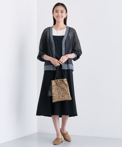 INDIVI / インディヴィ カーディガン・ボレロ | 【程よいシアー素材/洗える】バイカラーラメカーディガン | 詳細8