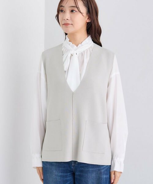 INDIVI / インディヴィ ニット・セーター | Vネック ニットジレ | 詳細10