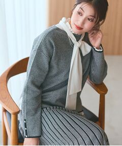 INDIVI / インディヴィ ニット・セーター | 【洗える／SETUP可能】ジャカードボートネックニット