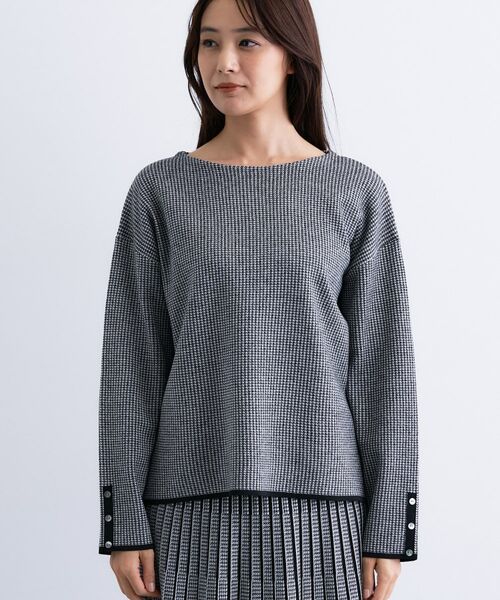 INDIVI / インディヴィ ニット・セーター | 【洗える／SETUP可能】ジャカードボートネックニット | 詳細14
