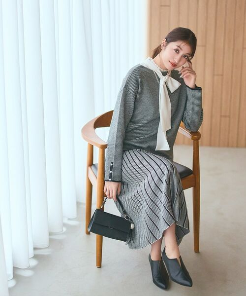 INDIVI / インディヴィ ニット・セーター | 【洗える／SETUP可能】ジャカードボートネックニット | 詳細30