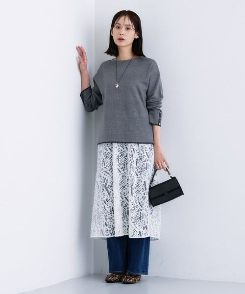 INDIVI / インディヴィ ニット・セーター | 【洗える／SETUP可能】ジャカードボートネックニット | 詳細4