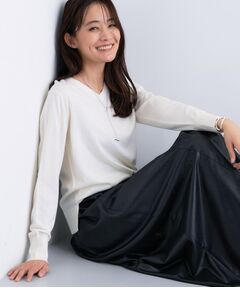 INDIVI / インディヴィ ニット・セーター | 【洗える／毛玉になりにくい】エクストラファインウール Vネックニット