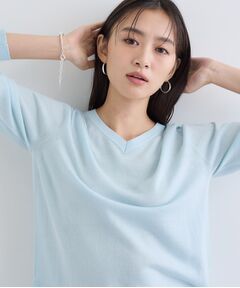 INDIVI / インディヴィ ニット・セーター | 【洗える／毛玉になりにくい】エクストラファインウール Vネックニット