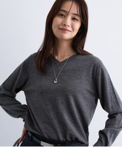 INDIVI / インディヴィ ニット・セーター | 【洗える／毛玉になりにくい】エクストラファインウール Vネックニット