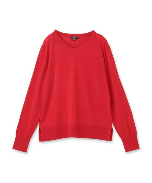 INDIVI / インディヴィ ニット・セーター | 【洗える／毛玉になりにくい】エクストラファインウール Vネックニット | 詳細1