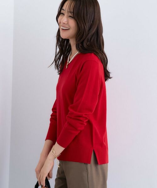 INDIVI / インディヴィ ニット・セーター | 【洗える／毛玉になりにくい】エクストラファインウール Vネックニット | 詳細11