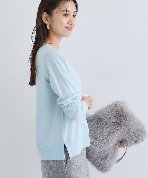 INDIVI / インディヴィ ニット・セーター | 【洗える／毛玉になりにくい】エクストラファインウール Vネックニット | 詳細15