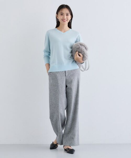 INDIVI / インディヴィ ニット・セーター | 【洗える／毛玉になりにくい】エクストラファインウール Vネックニット | 詳細16