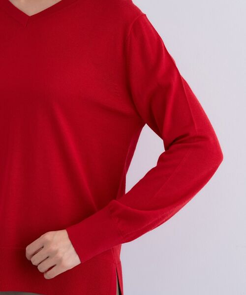 INDIVI / インディヴィ ニット・セーター | 【洗える／毛玉になりにくい】エクストラファインウール Vネックニット | 詳細26