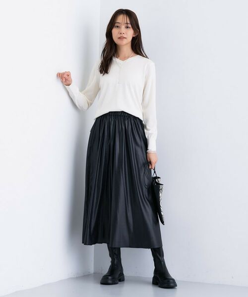 INDIVI / インディヴィ ニット・セーター | 【洗える／毛玉になりにくい】エクストラファインウール Vネックニット | 詳細4