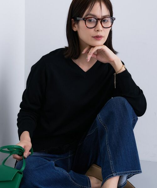 INDIVI / インディヴィ ニット・セーター | 【洗える／毛玉になりにくい】エクストラファインウール Vネックニット | 詳細6